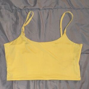Yellow Spaghetti Strap Crop Top